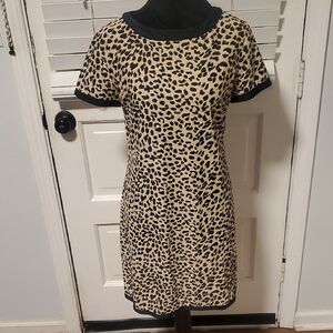 Jude Connally Animal Print Dress with Black Accents